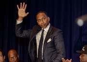 National sports personality Stephen A. Smith is a late arrival to the 28th Annual Teddy Dinner in Nicotra's Ballroom at the Hilton Garden Inn in Bloomfield on Thursday, Nov. 22, 2024. (Staten Island Advance/Jason Paderon)