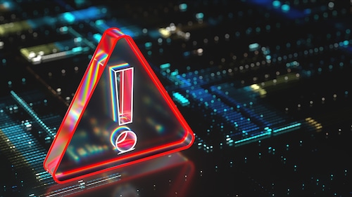 Ransomware cyberattack stock image