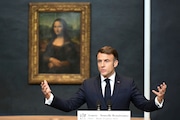 French President Emmanuel Macron is speaking out after video of his wife showing him in the face has surfaced. ( Bertrand Guay, Pool via AP)