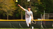 Allie Nankivell (35) of Livingston makes the throw to first during the softball game between Columbia and Livingston at Meadowland Park in South Orange, NJ on Friday, April 25, 2025.