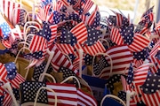 Stock art at oath of citizenship ceremony in Paterson on Thursday, October 10, 2024. #Flags, #Ceremony, #oath