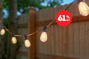 Get solar-powered outdoor string lights on sale for $43 off during a limited-time discount on Amazon.