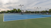 Anand Sahasrabudhe of Scotch Plains-Fanwood returns a shot against Eshaan Khera of Westfield during the first singles match of the boys tennis Union County Tournament Final at Donald Van Blake Tennis Courts Plainfield NJ on Friday, May 2, 2024