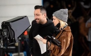 Directors Arturo Perez Jr. and Samantha Jayne on the set of "Mean Girls," which filmed in New Jersey. 