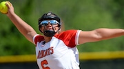 Elaina Portalatin (6) of St. Joseph (Hamm.) pitches during the Cape-Atlantic League softball final against Vineland at Vineland High School, Tuesday, May 20, 2025.