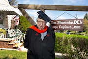 Original Caption: Thomas Maniscalco (SOE ’25) is graduating at the age of 85 with a masters degree in engineering and might be pursuing a PhD.