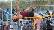 Isabella Alvarez, of Pleasantville, competes in the girls high jump during the 51st annual Woodbury Relays at Woodbury High School, Saturday, April 19, 2025.