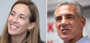 U.S. Rep. Mikie Sherrill (left) and former state Assemblyman Jack Ciattarelli (right). The two are the leading Democratic and Republican candidates, respectively, in this year's race for New Jersey governor.